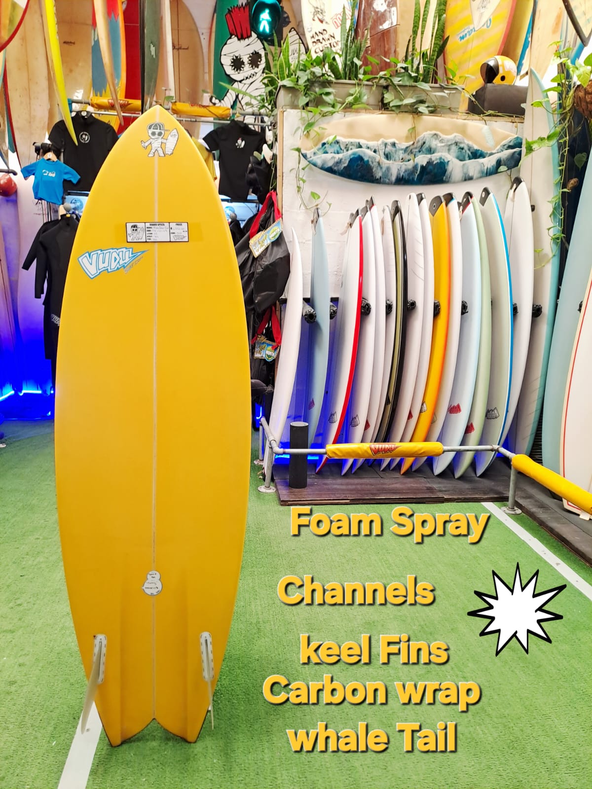 Custom Surfboard Vudu Speed Fish 5'10 x 20 x 2.625 35 Ltr - Image 4