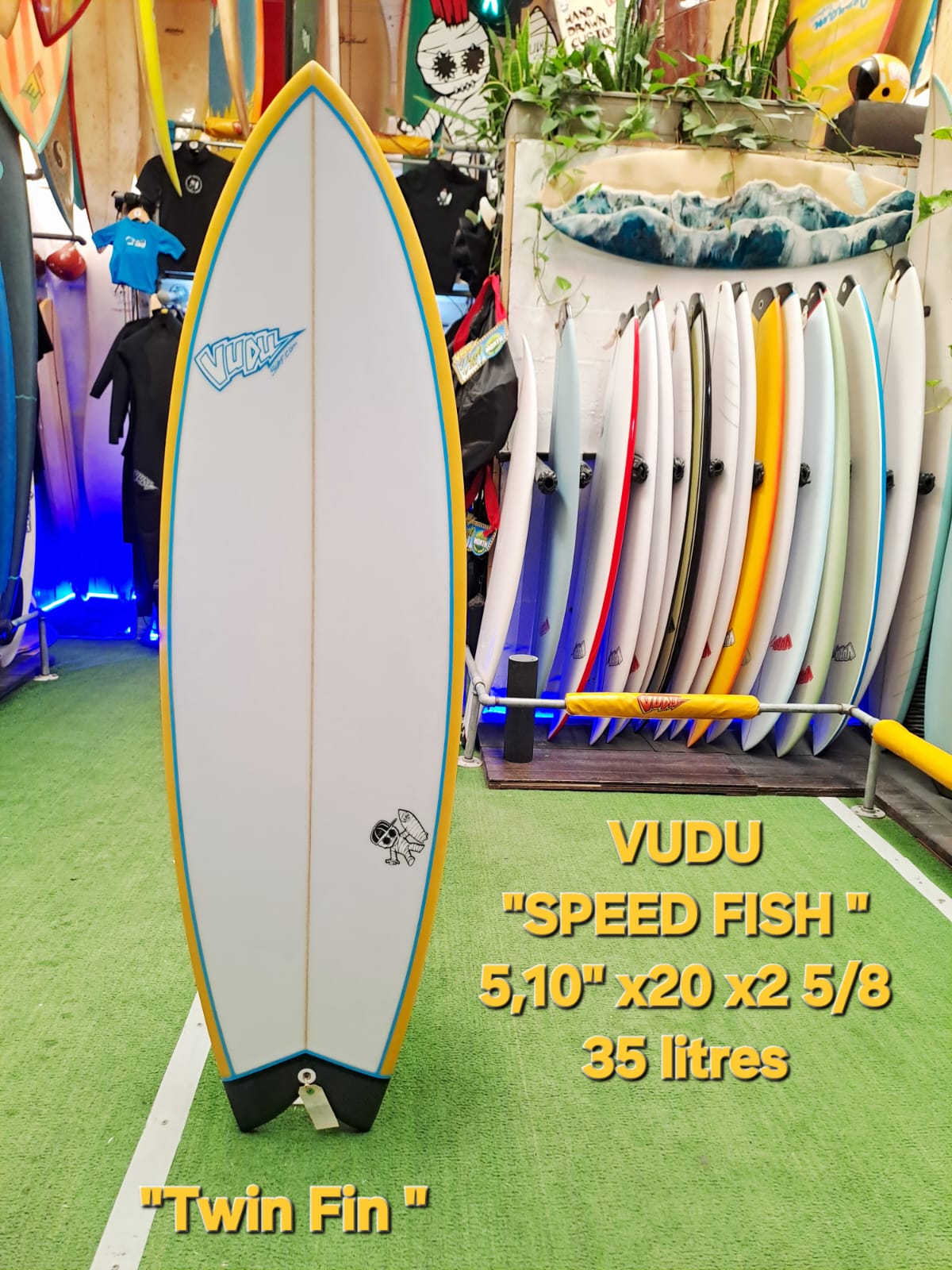Custom Surfboard Vudu Speed Fish 5'10 x 20 x 2.625 35 Ltr - Image 7