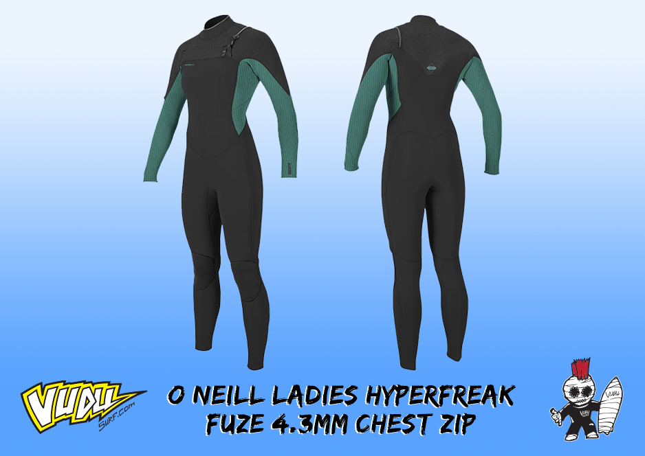 O NEILL WOMENS HYPERFREAK FUZE 4.3MM CHEST ZIP